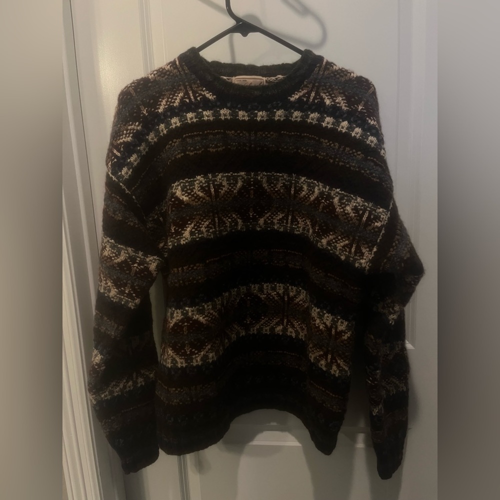 Woolrich Men”s Vintage Handknit  Wool Blend Multicolor  Ski Sweater Size L - Picture 2 of 10